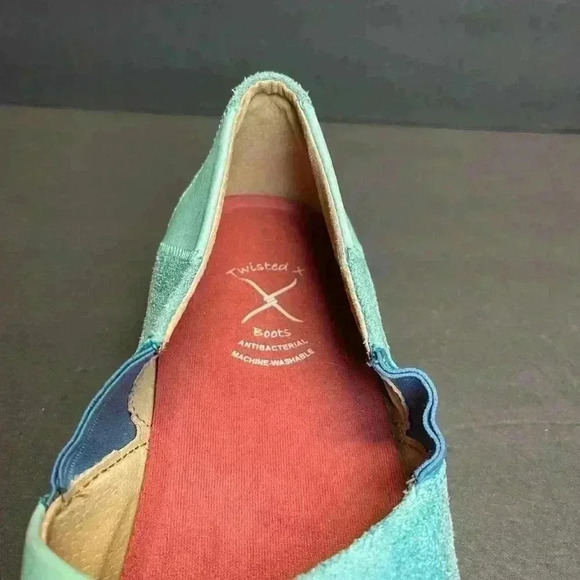 Twisted X Driving Moccasin Women's Patchwork Blue Suede Leather Slip On size 10m - Picture 5 of 8